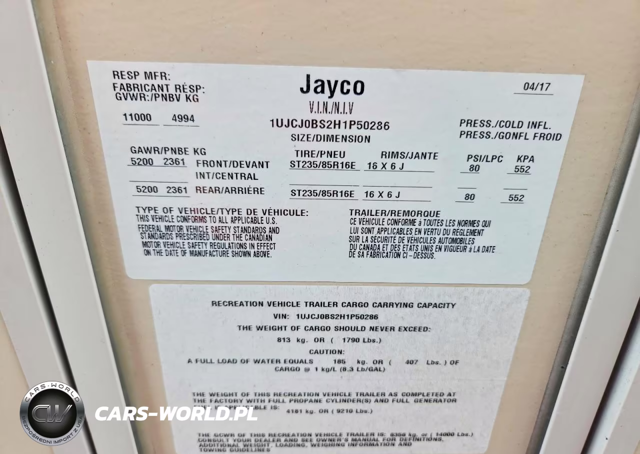 2017 Jayco Eagle Camper VIN:1UJCJ0BS2H1P50286 - 10