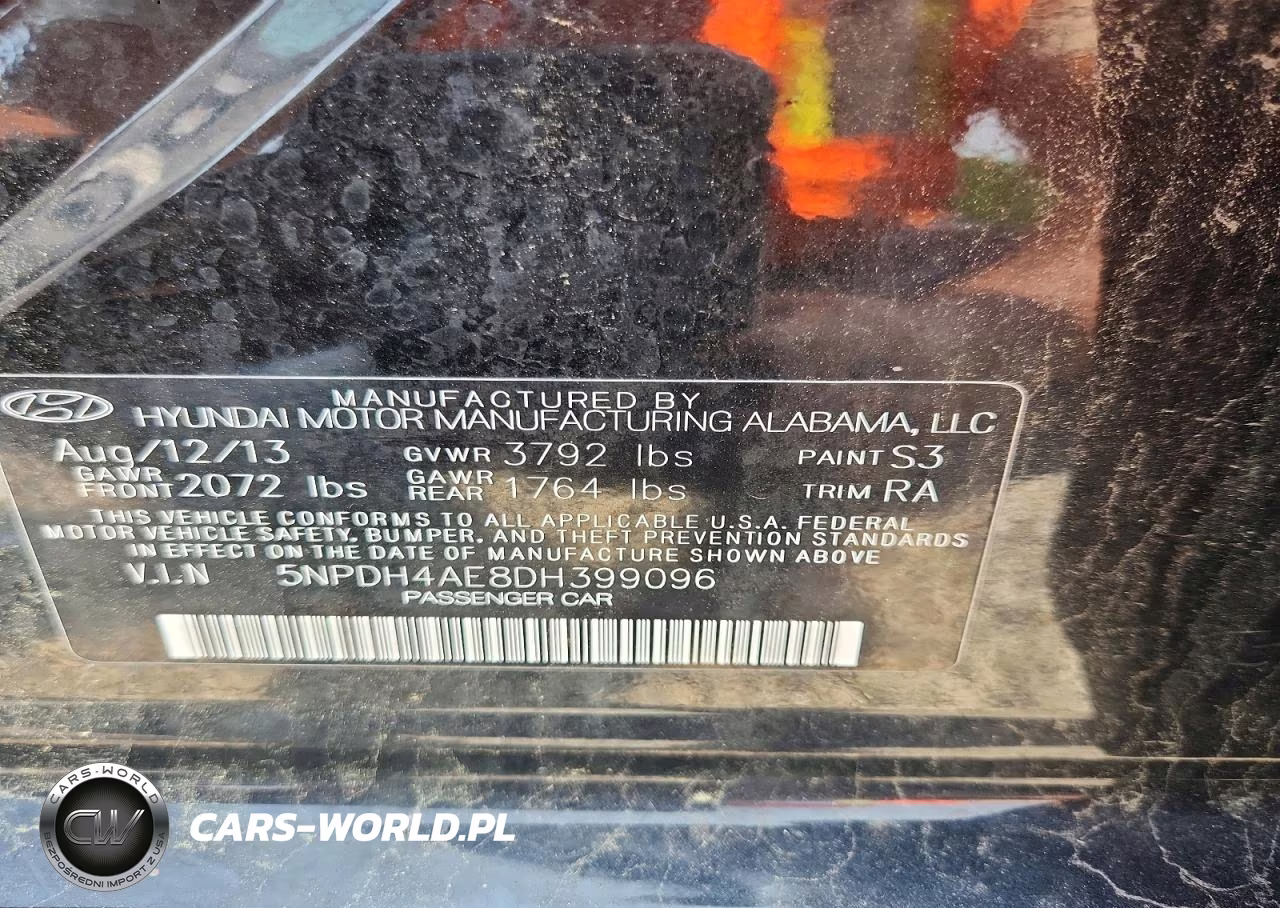 2013 Hyundai Elantra Gls VIN:5NPDH4AE8DH399096 - 12