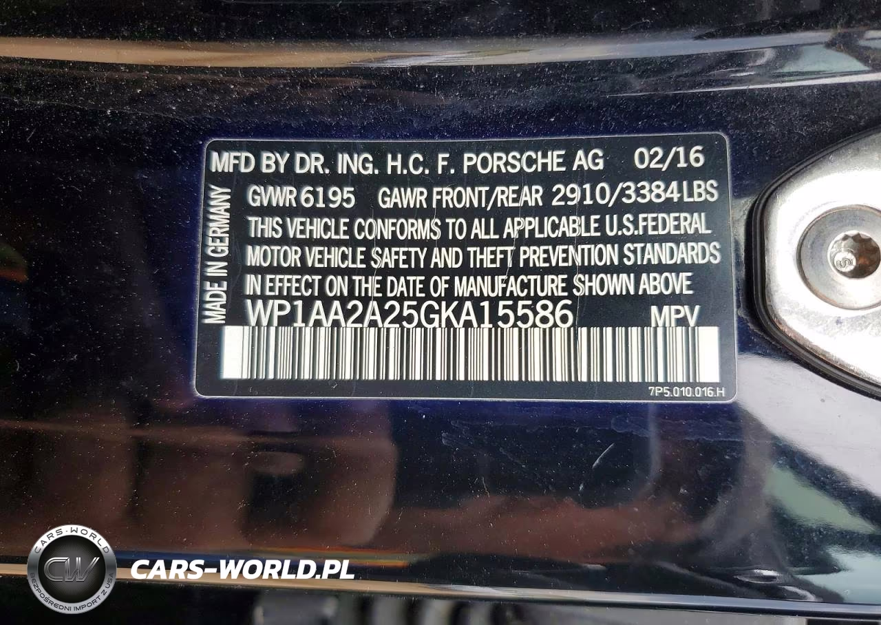 2016 Porsche Cayenne VIN:WP1AA2A25GKA15586 - 13