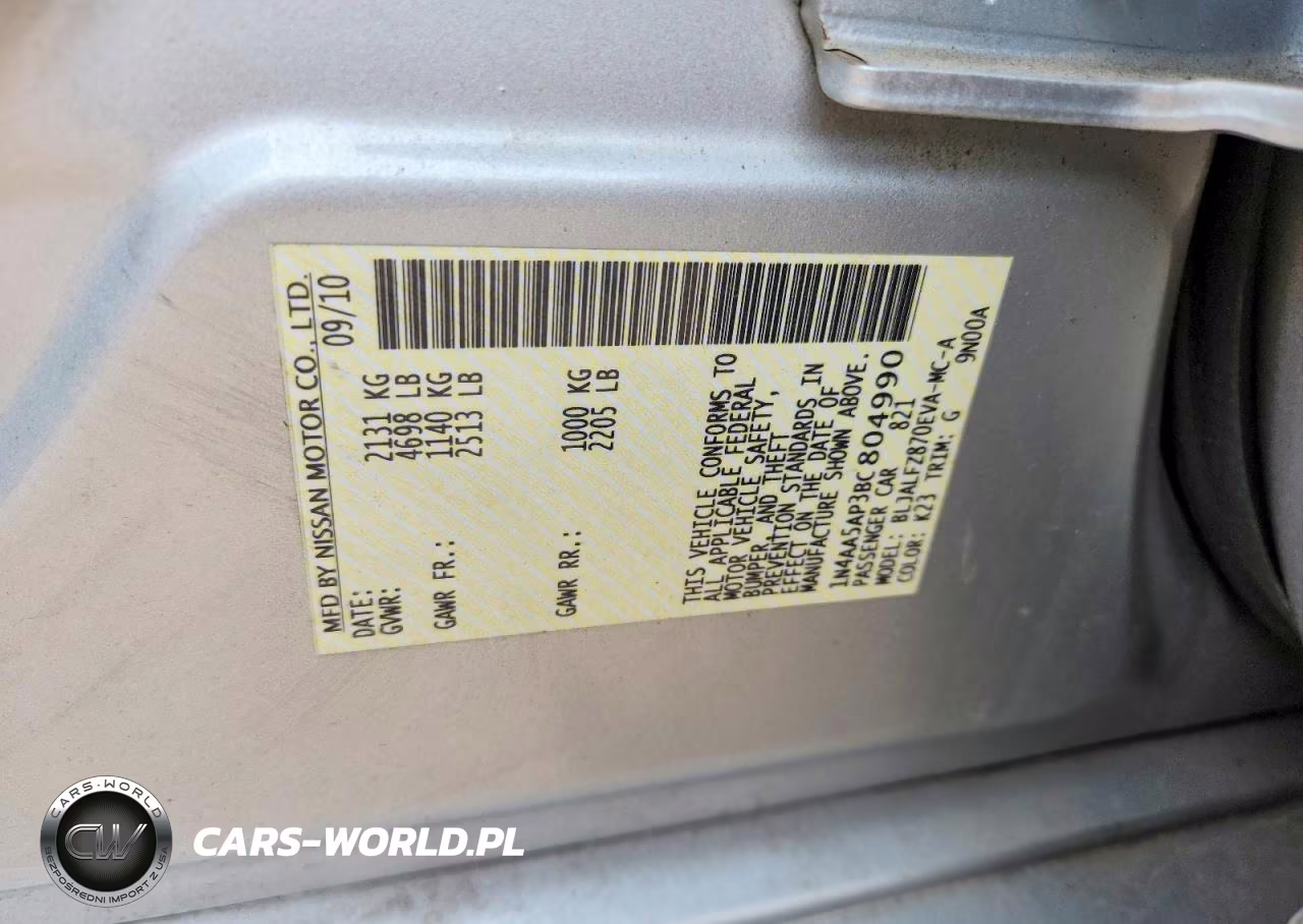 2011 Nissan Maxima 3.5 S VIN:1N4AA5AP3BC804990 - 12