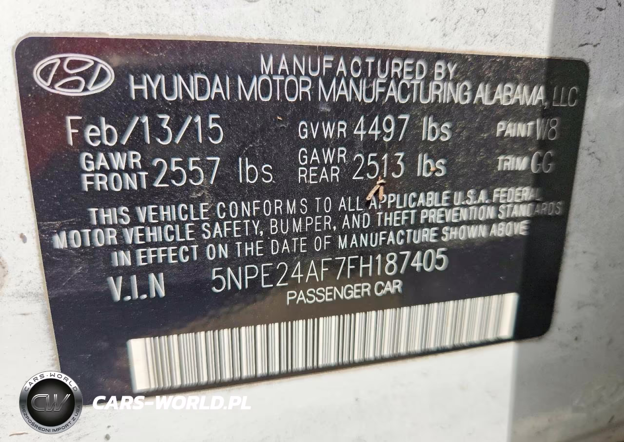 2015 Hyundai Sonata Se VIN:5NPE24AF7FH187405 - 12