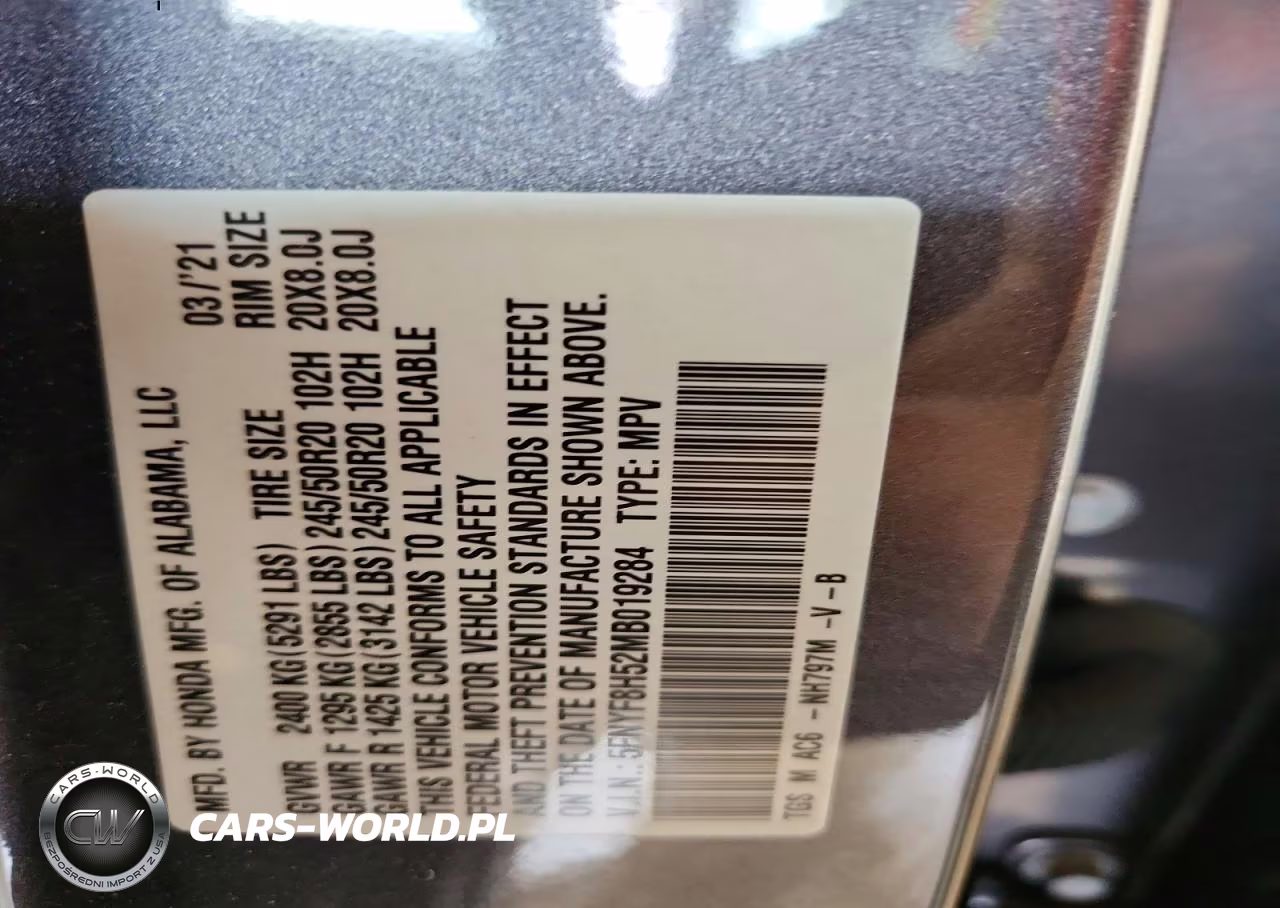 2021 Honda Passport Exl VIN:5FNYF8H52MB019284 - 13