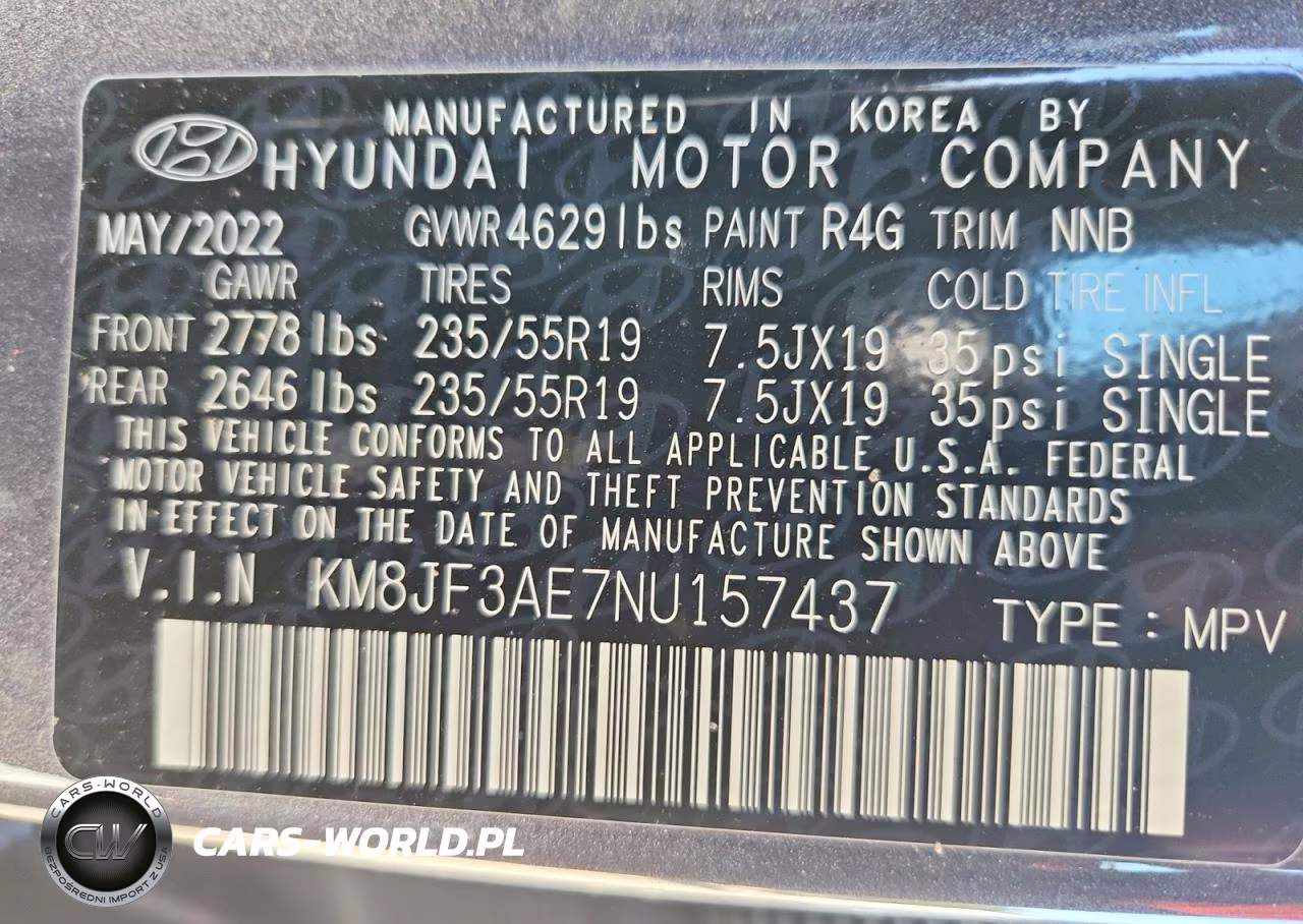 2022 Hyundai Tucson Xrt VIN:KM8JF3AE7NU157437 - 14