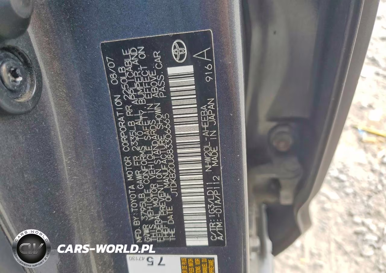 2008 Toyota Prius Base VIN:JTDKB20U883306665 - 12