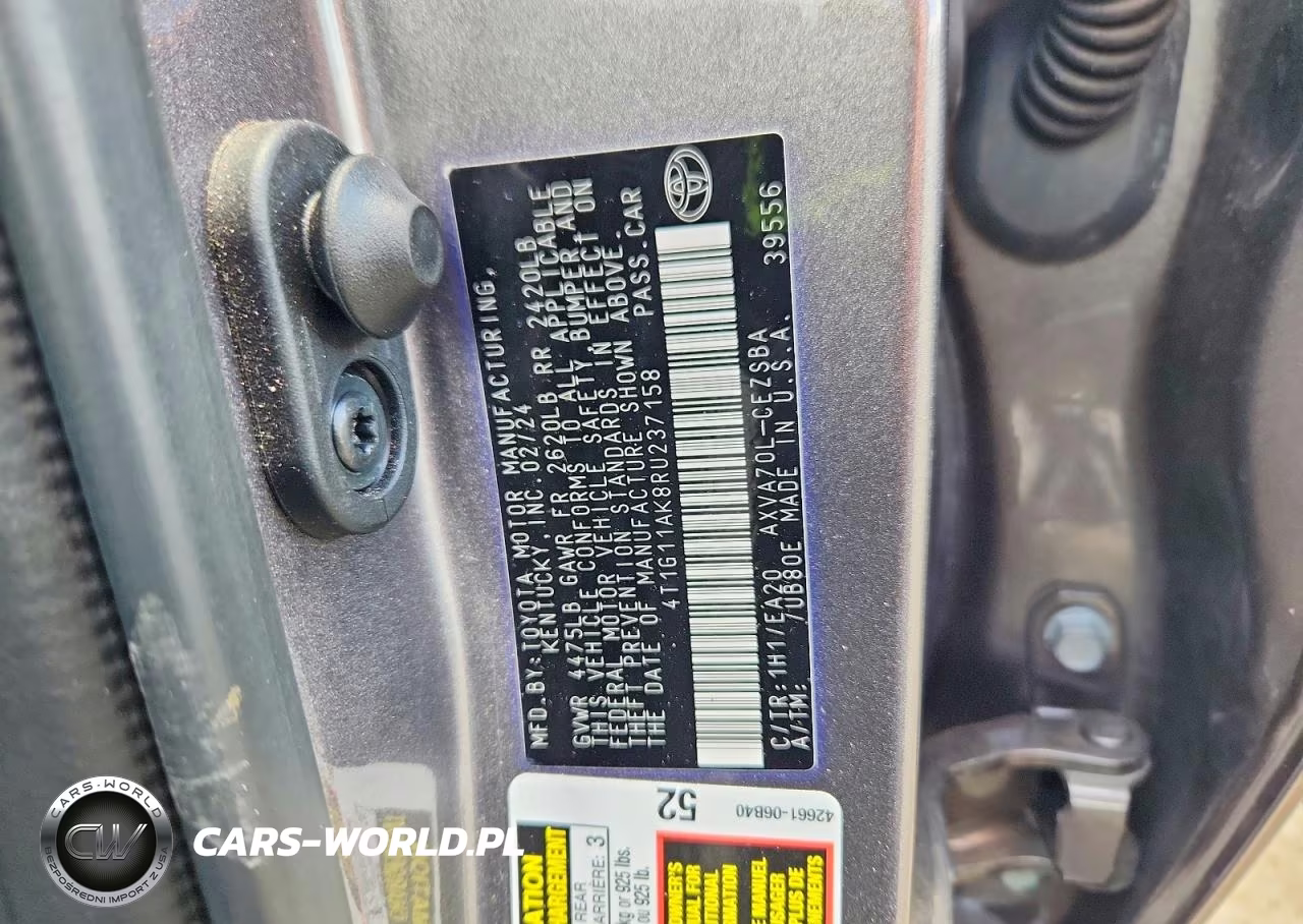 2024 Toyota Camry Se VIN:4T1G11AK8RU237158 - 13