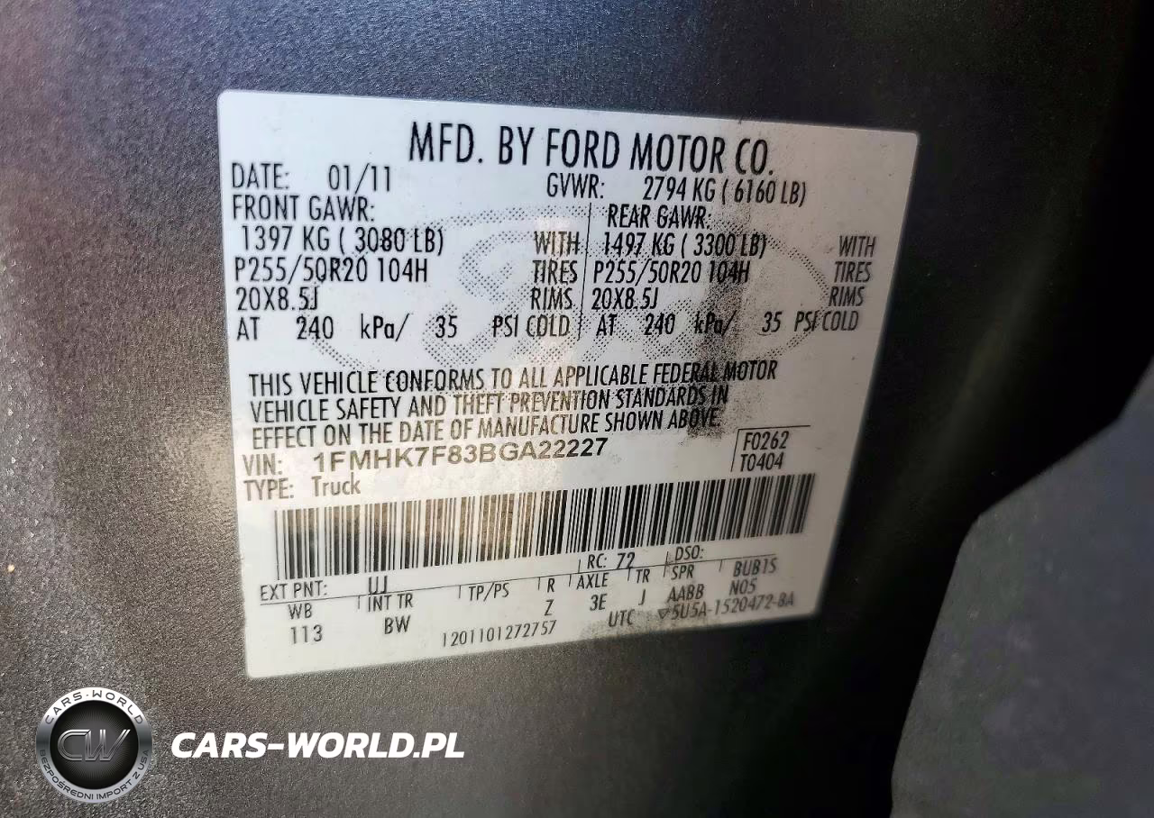 2011 Ford Explorer Limited VIN:1FMHK7F83BGA22227 - 13