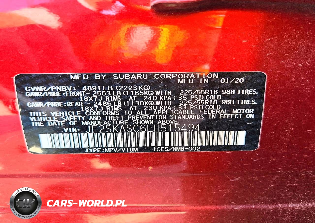 2020 Subaru Forester Limited VIN:JF2SKASC6LH515494 - 12