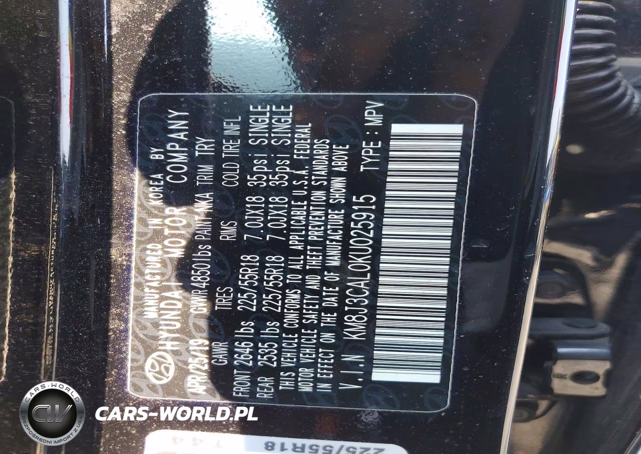 2019 Hyundai Tucson Ultimate VIN:KM8J3CAL0KU025915 - 12