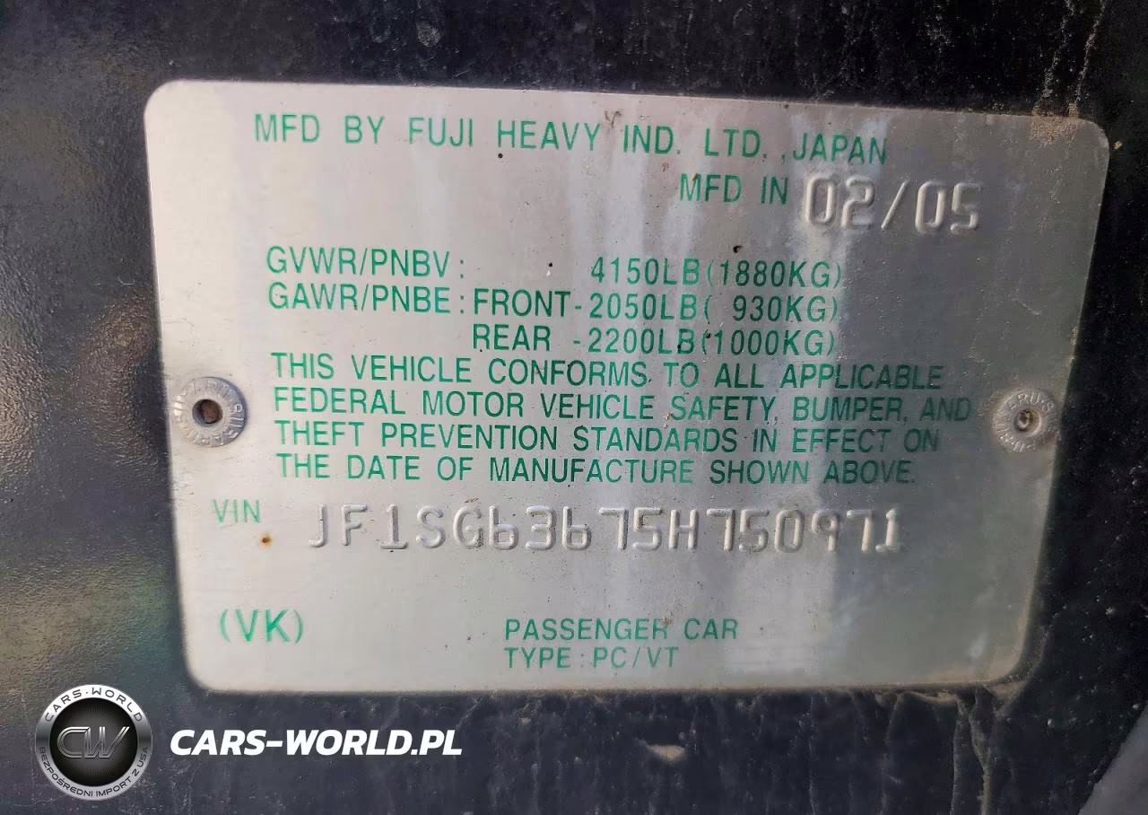 2005 Subaru Forester 2.5X VIN:JF1SG63675H750971 - 14