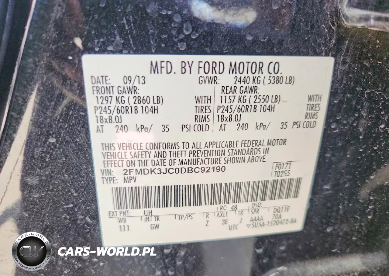 2013 Ford Edge Sel VIN:2FMDK3JC0DBC92190 - 13