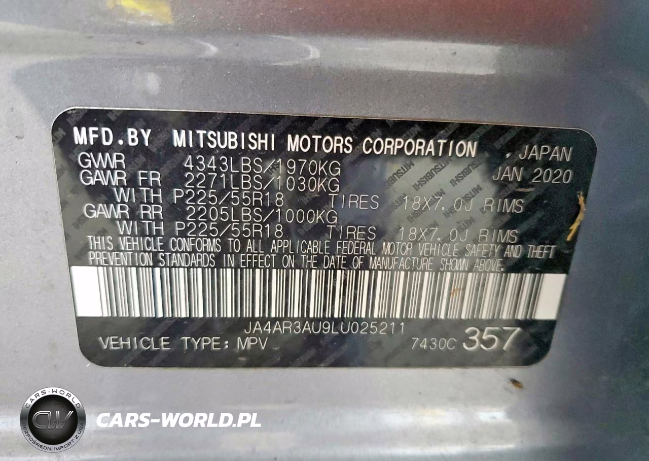 2020 Mitsubishi Outlander Sport Es VIN:JA4AR3AU9LU025211 - 12