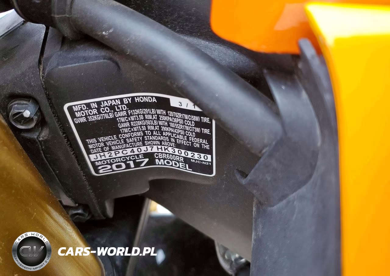 2017 Honda Cbr600 Rr VIN:JH2PC40J7HK300230 - 8