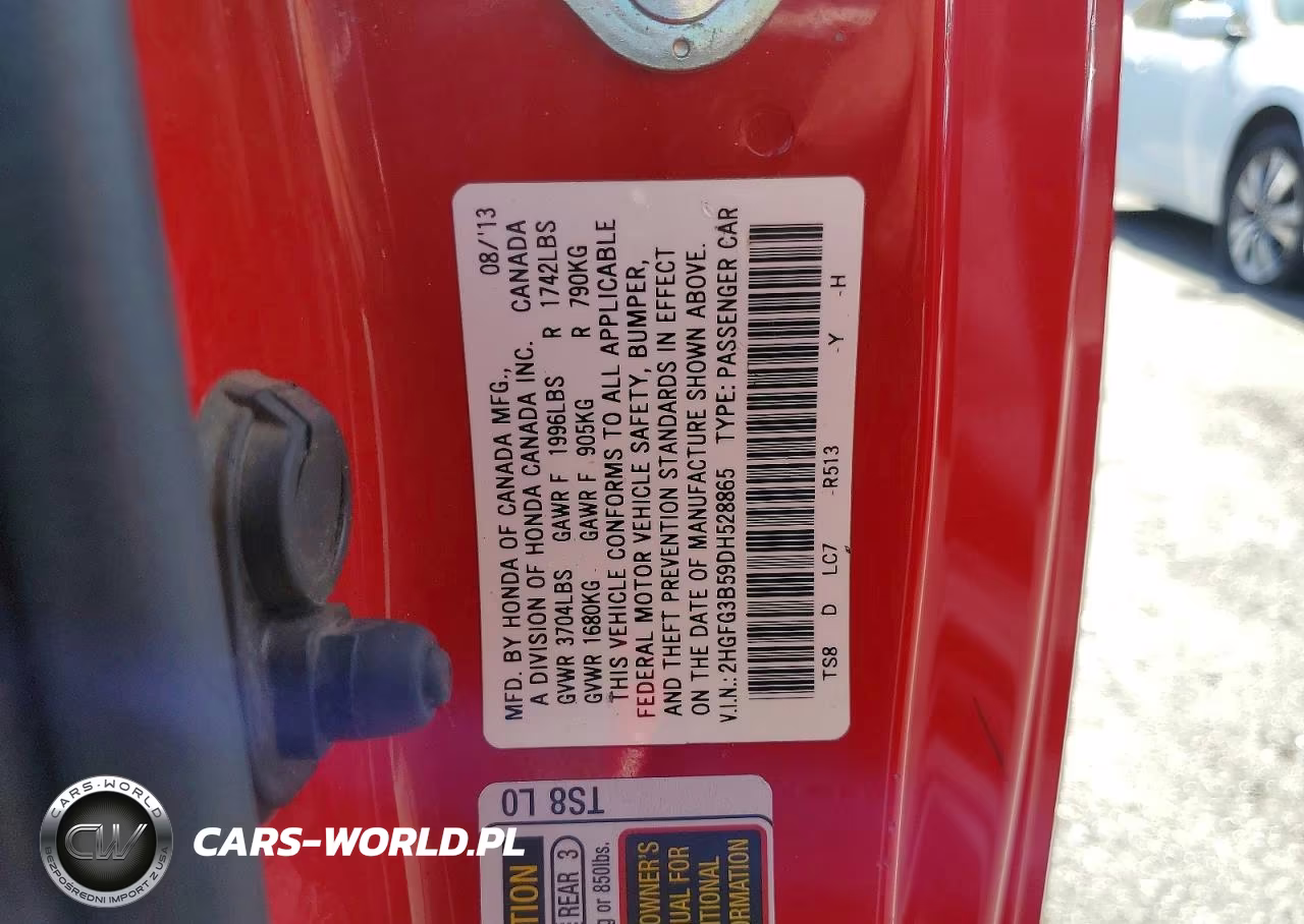 2013 Honda Civic Lx VIN:2HGFG3B59DH528865 - 12