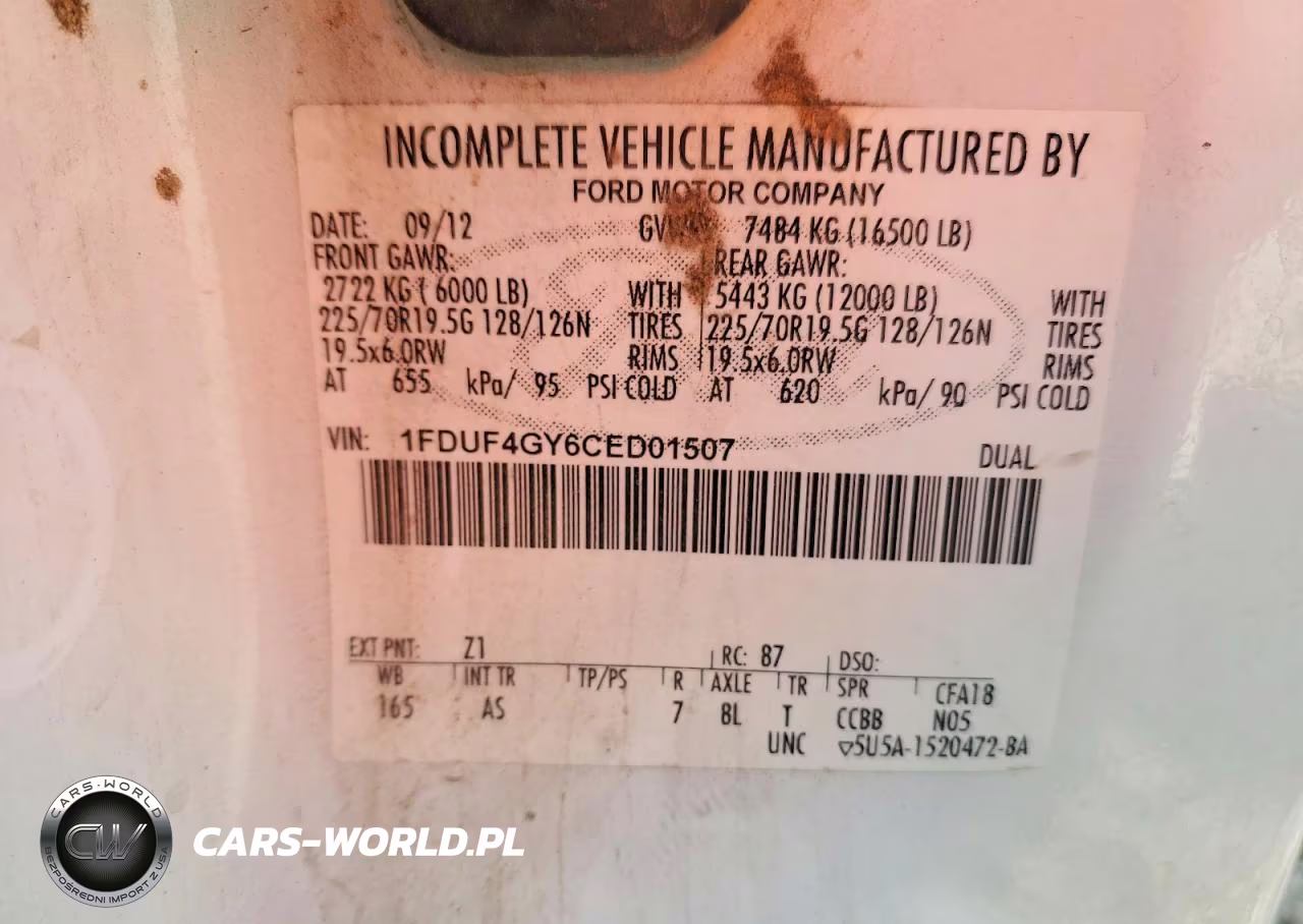 2012 Ford F450 Super Duty VIN:1FDUF4GY6CED01507 - 12