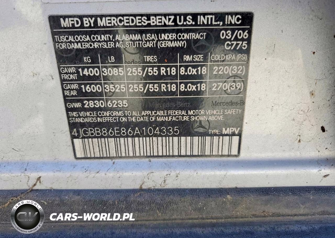 2006 Mercedes-Benz 350-Class VIN:4JGBB86E86A104335 - 13