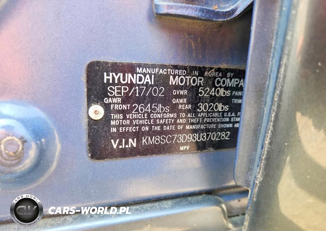 2003 Hyundai Santa Fe Gls VIN:KM8SC73D93U370282 - 13