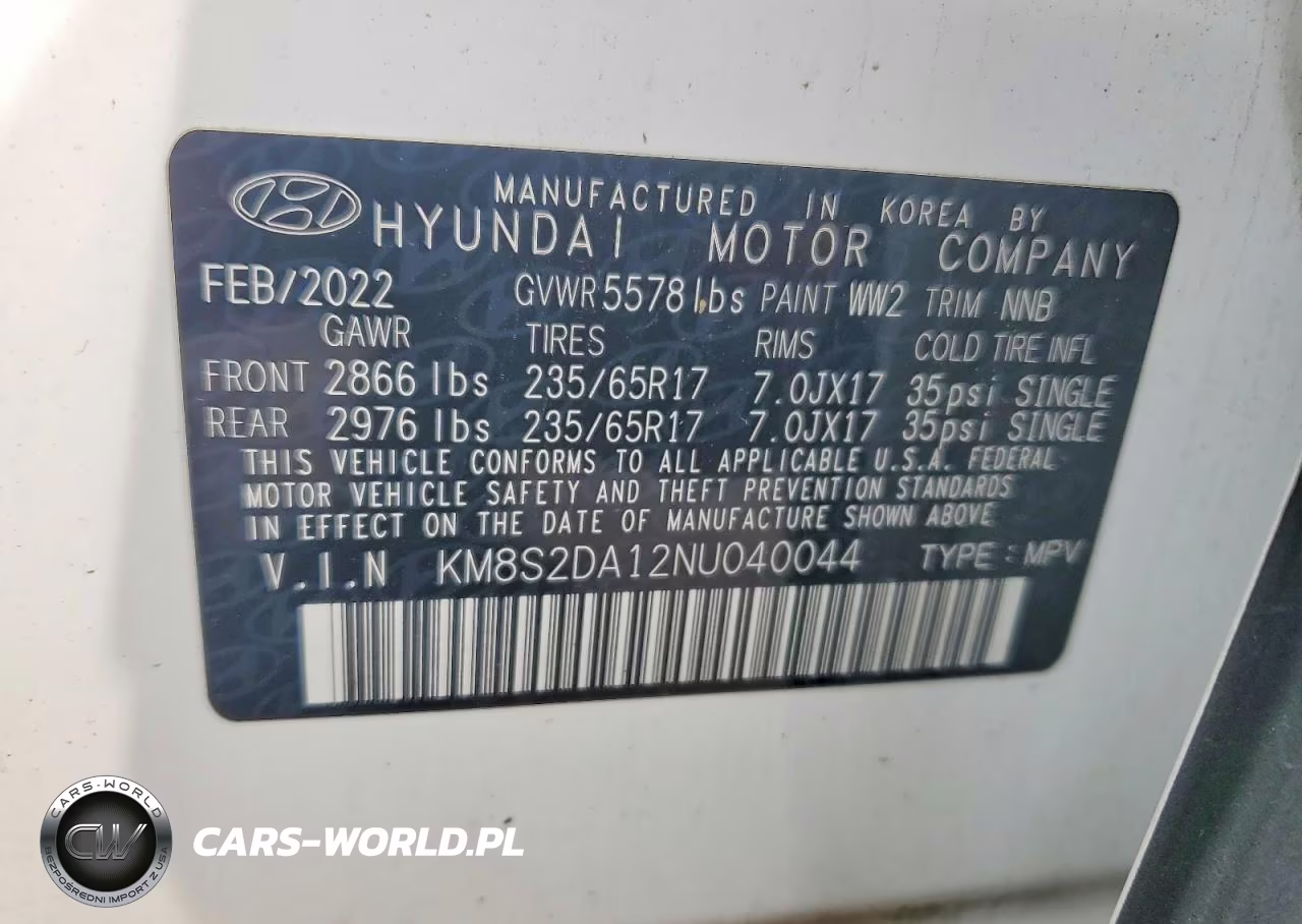 2022 Hyundai Santa Fe Blue VIN:KM8S2DA12NU040044 - 13