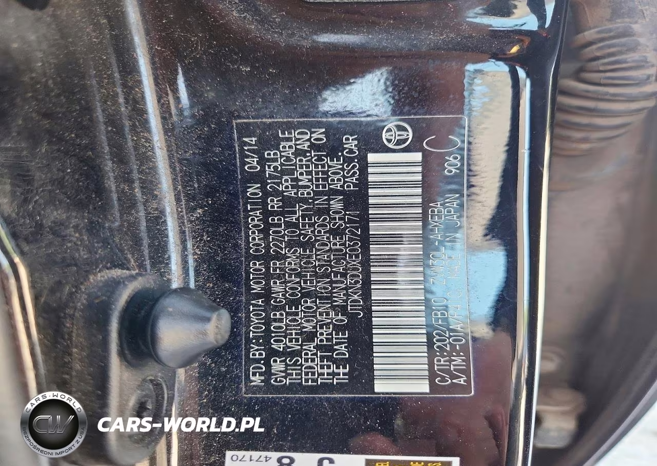 2014 Toyota Prius Two VIN:JTDKN3DUXE0372171 - 12