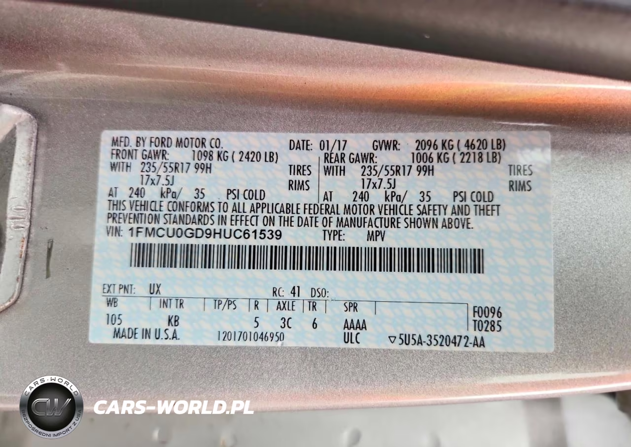 2017 Ford Escape Se VIN:1FMCU0GD9HUC61539 - 13