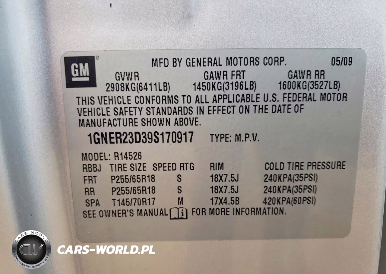 2009 Chevrolet Traverse Lt VIN:1GNER23D39S170917 - 13