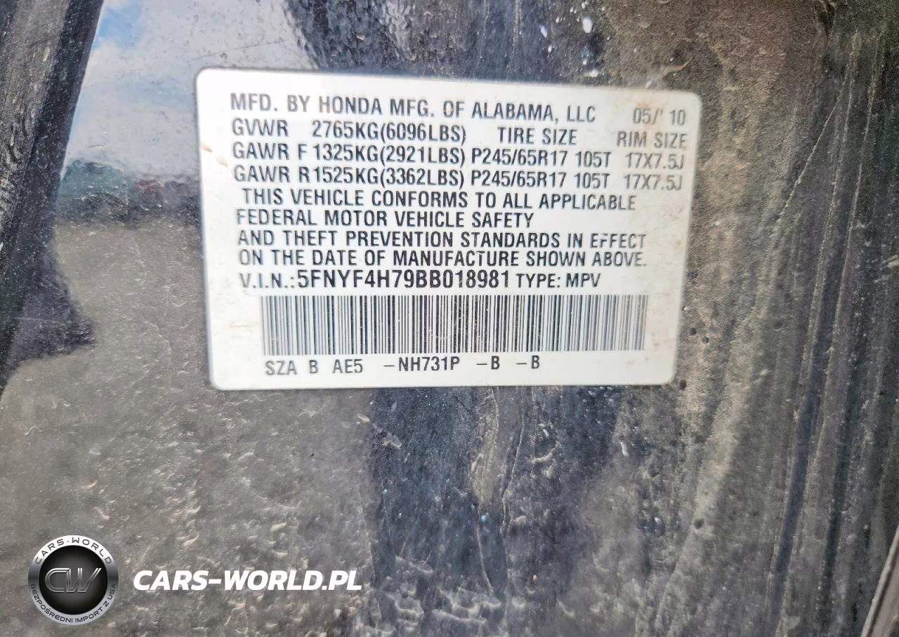 2011 Honda Pilot VIN:5FNYF4H79BB018981 - 13