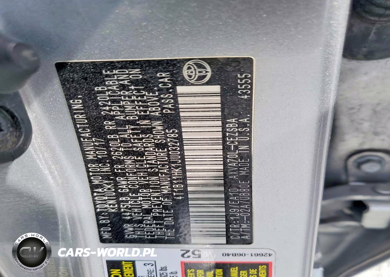 2018 Toyota Camry Se VIN:4T1B11HK1JU032785 - 13