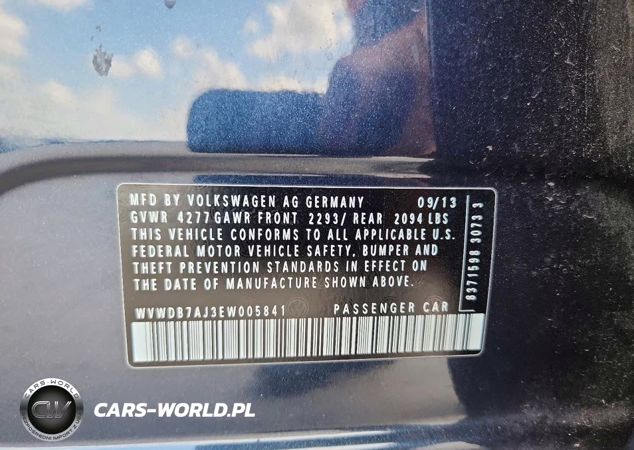 2014 Volkswagen Golf VIN:WVWDB7AJ3EW005841 - 12