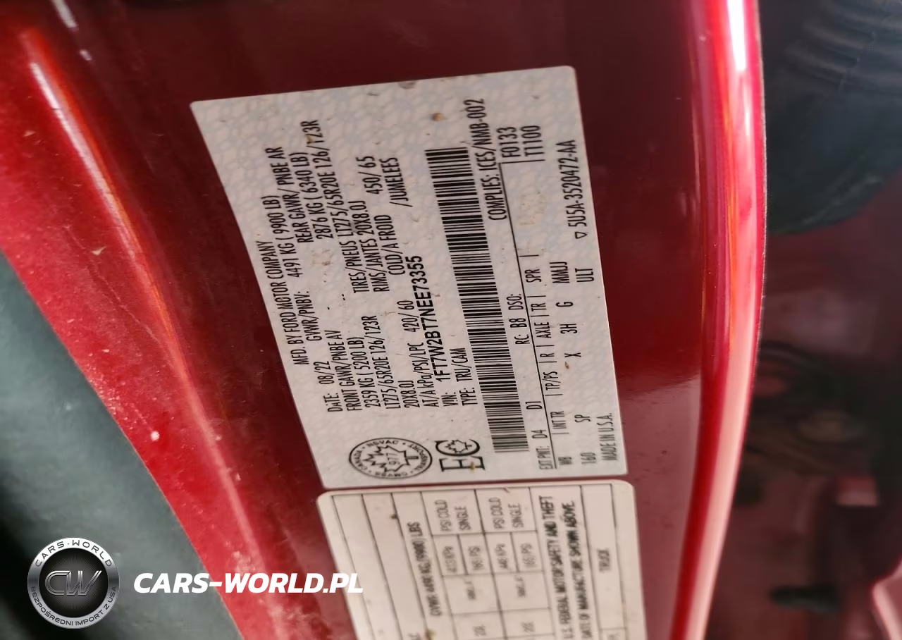 2022 Ford F250 Super Duty VIN:1FT7W2BT7NEE73355 - 12