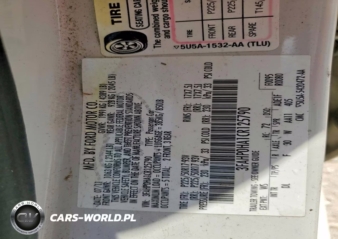 2012 Ford Fusion Se VIN:3FAHP0HA1CR125790 - 12