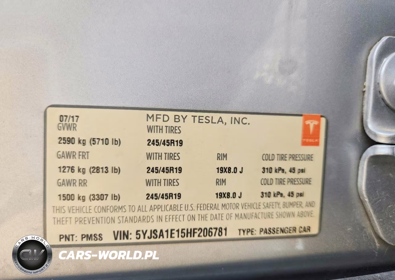 2017 Tesla Model S VIN:5YJSA1E15HF206781 - 12