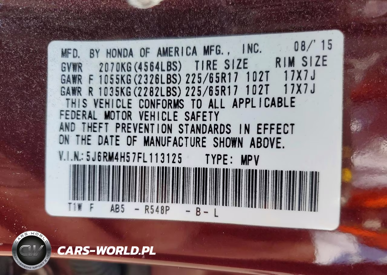 2015 Honda Cr-V Ex VIN:5J6RM4H57FL113125 - 13
