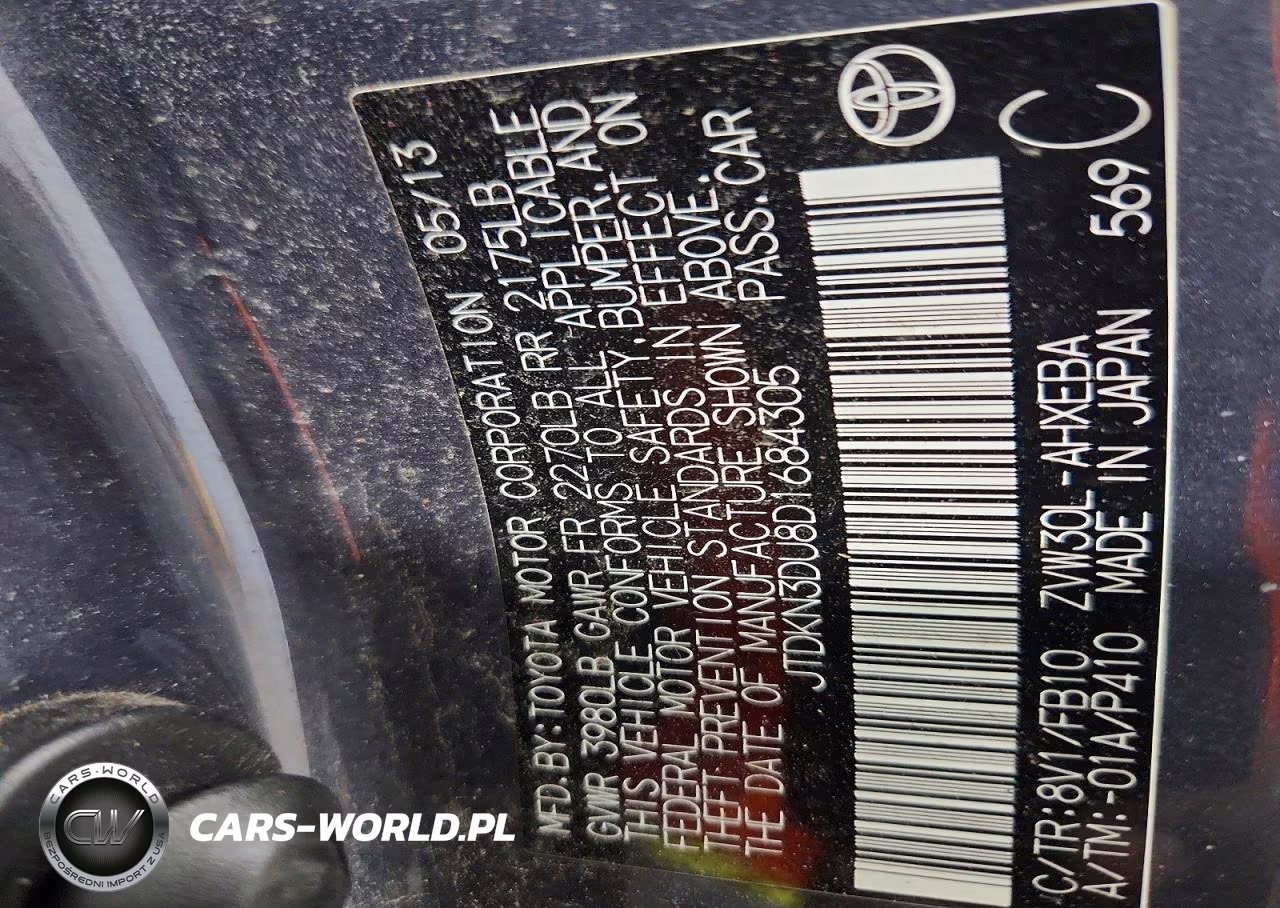 2013 Toyota Prius Two VIN:JTDKN3DU8D1684305 - 12