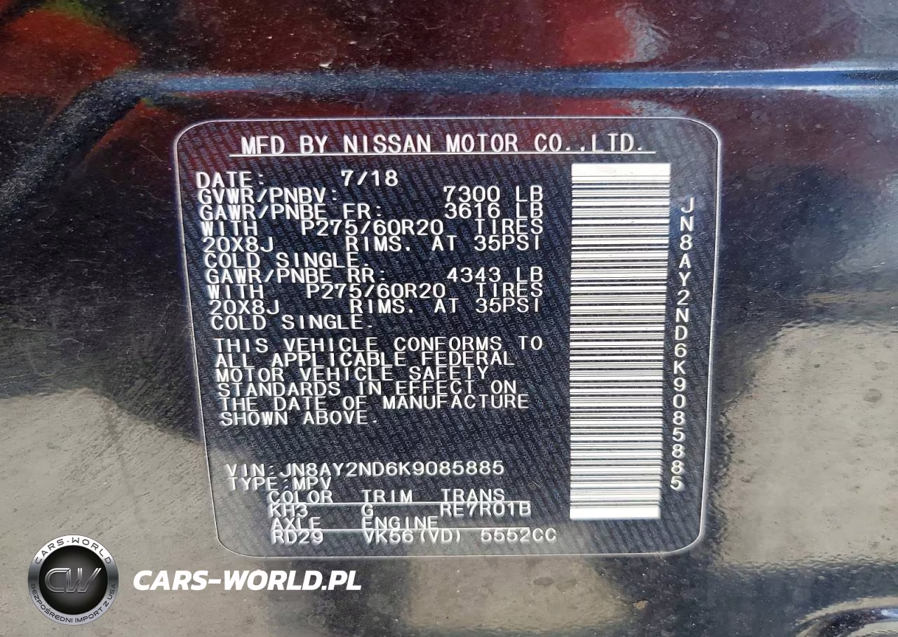 2019 Nissan Armada Sl VIN:JN8AY2ND6K9085885 - 14