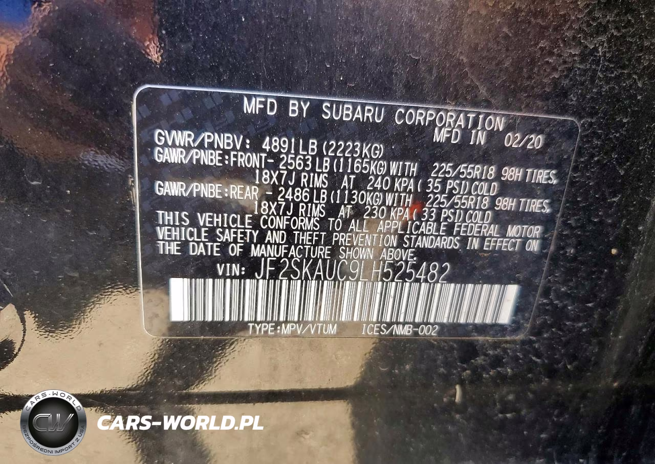 2020 Subaru Forester Limited VIN:JF2SKAUC9LH525482 - 13