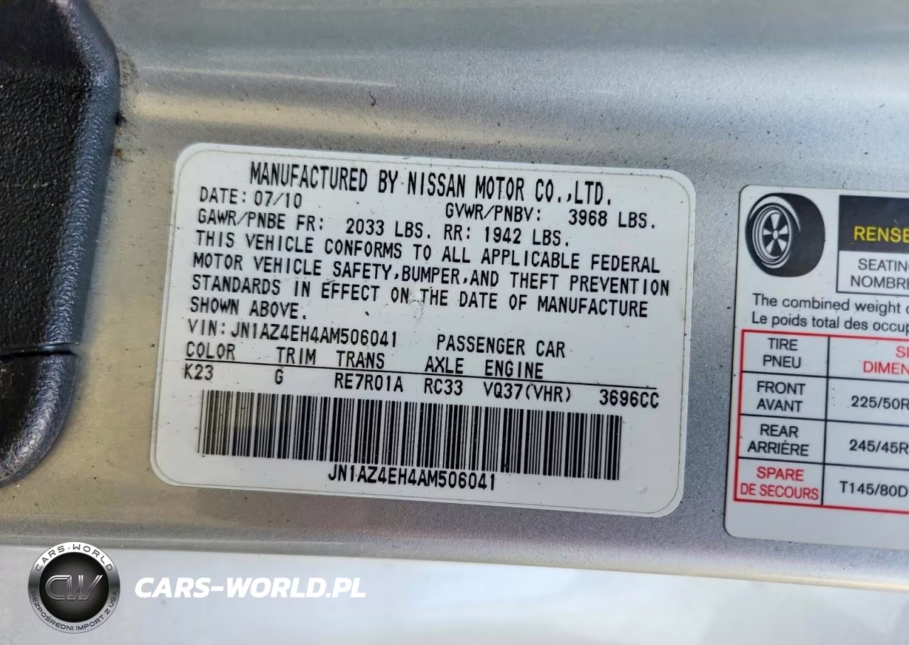 2010 Nissan 370Z Base VIN:JN1AZ4EH4AM506041 - 12