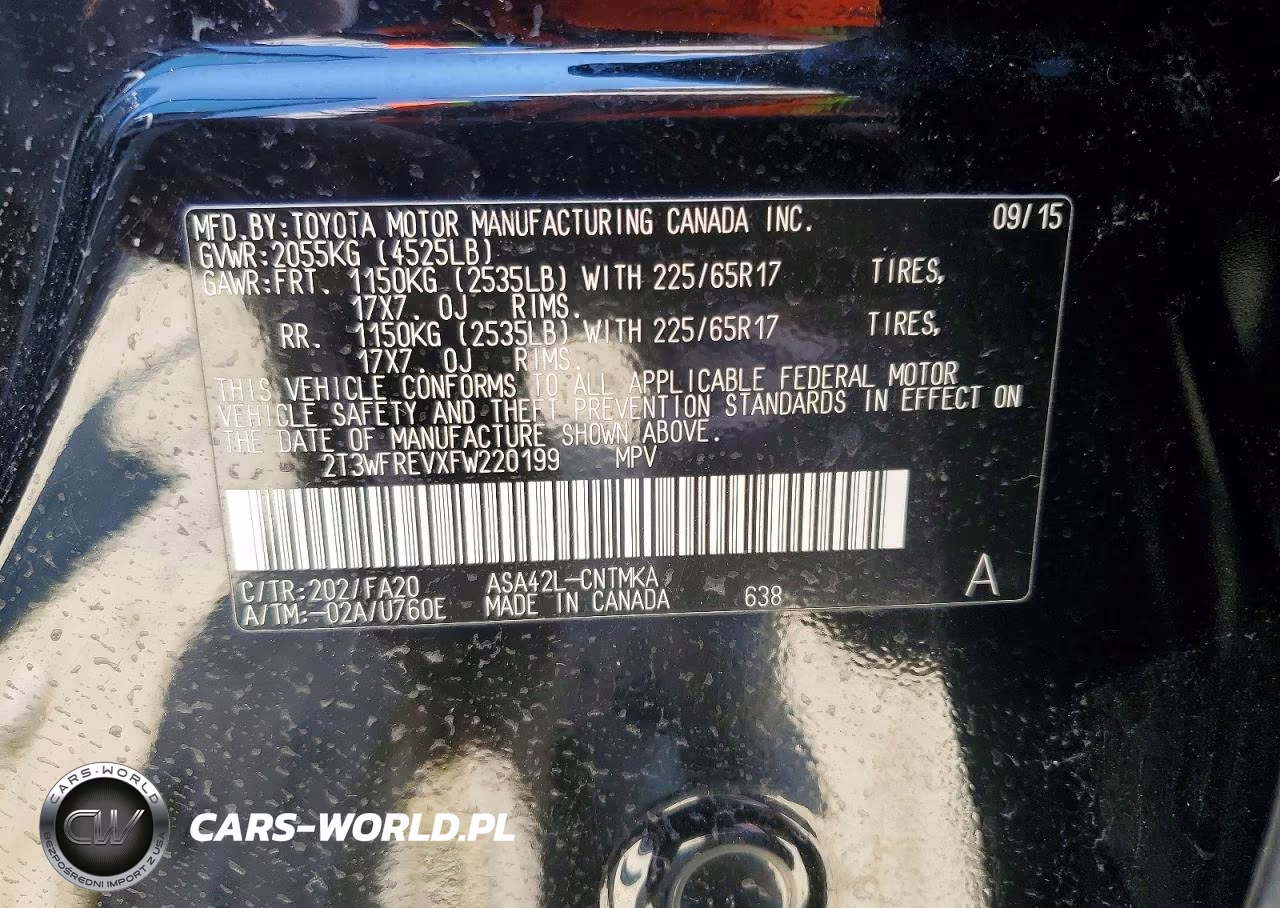 2015 Toyota Rav4 Xle VIN:2T3WFREVXFW220199 - 13