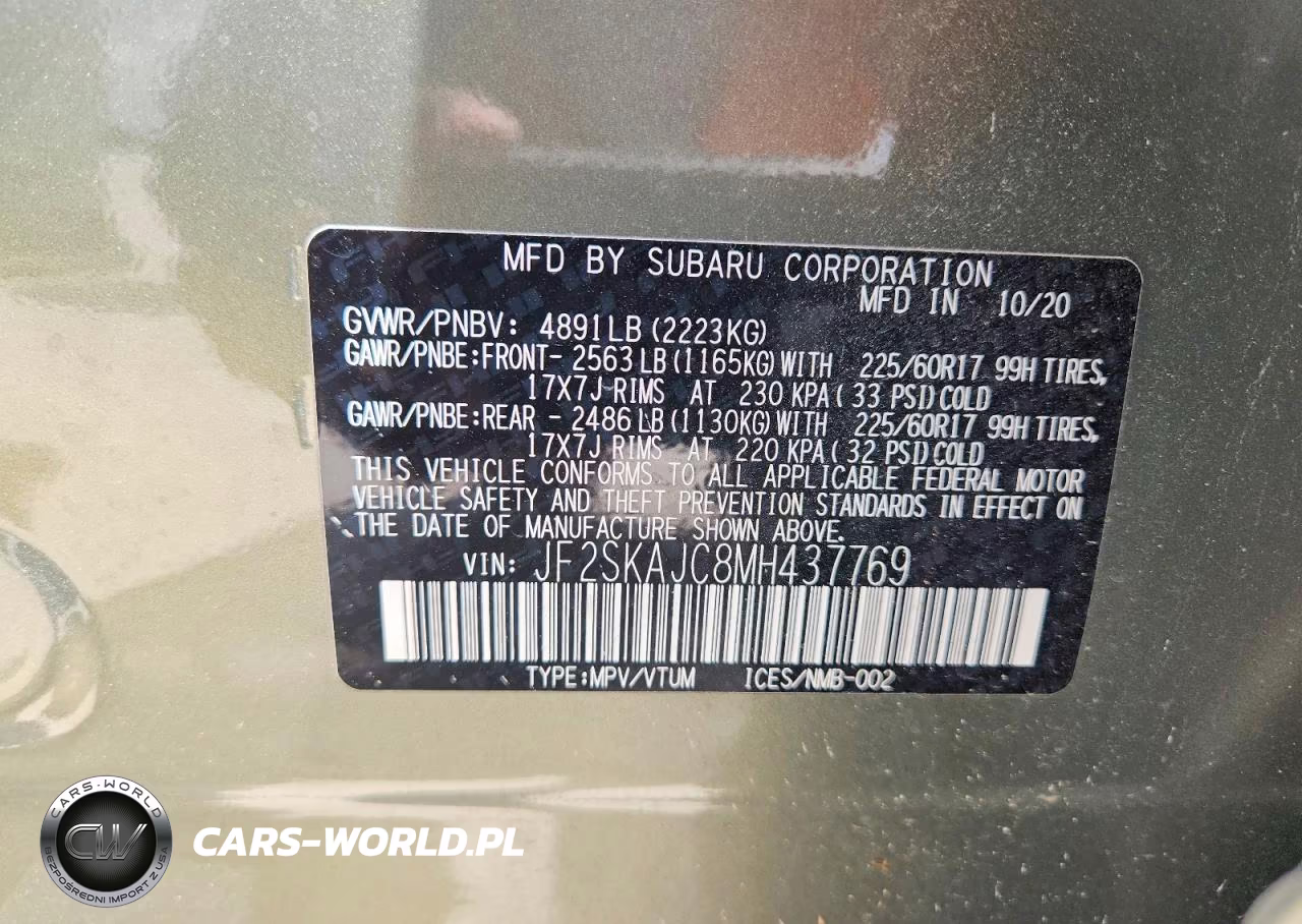 2021 Subaru Forester Premium VIN:JF2SKAJC8MH437769 - 12