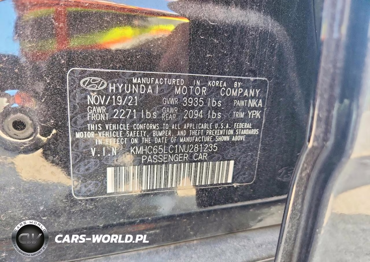 2022 Hyundai Ioniq Blue VIN:KMHC65LC1NU281235 - 12