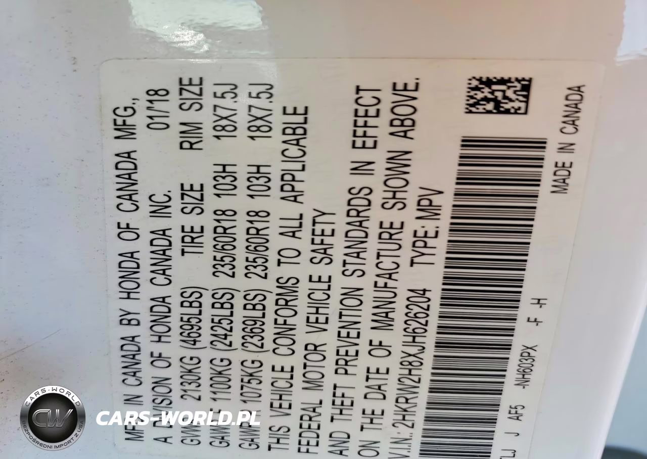 2018 Honda Cr-V Exl VIN:2HKRW2H8XJH626204 - 12