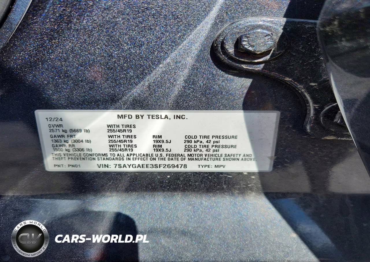 2025 Tesla Model Y VIN:7SAYGAEE3SF269478 - 13