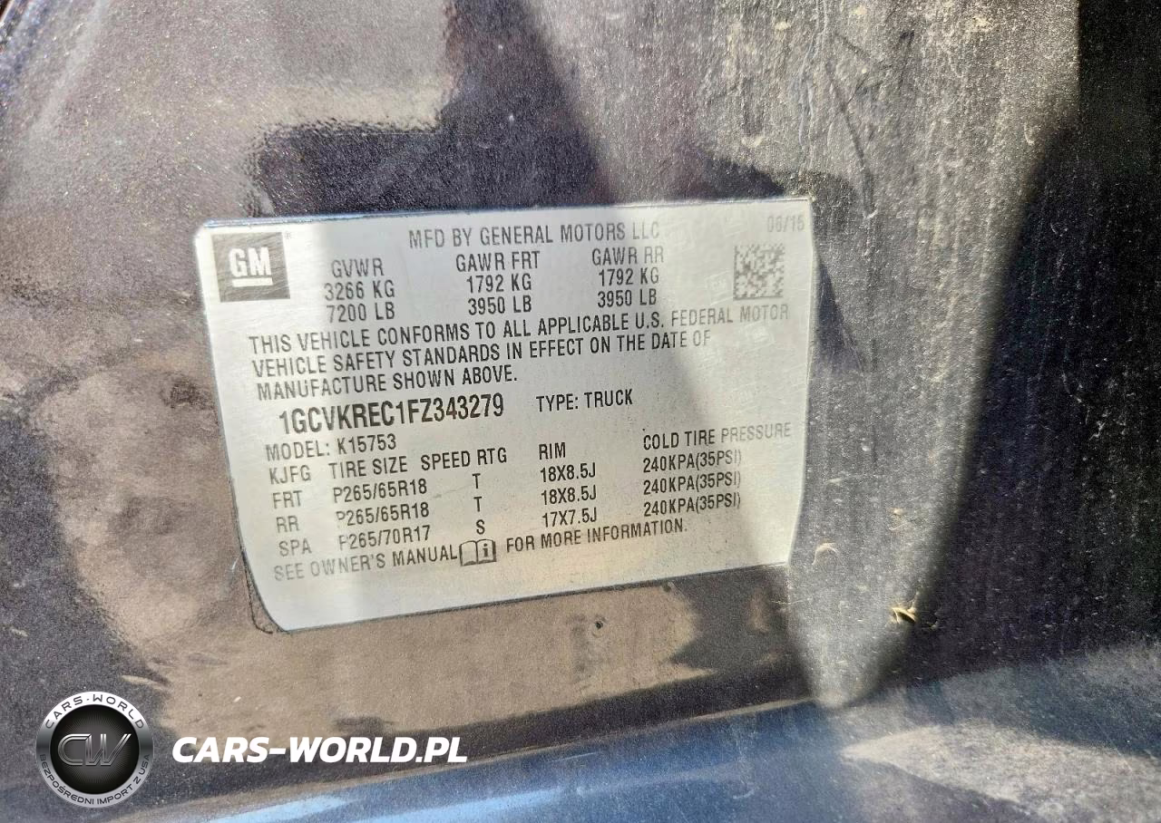 2015 Chevrolet Silverado K1500 Lt VIN:1GCVKREC1FZ343279 - 12