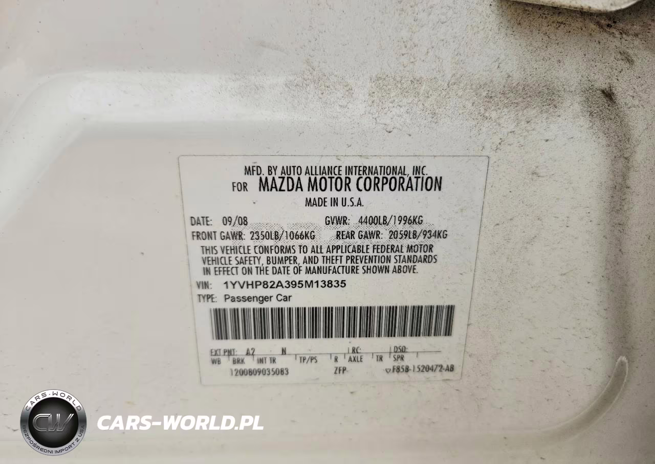 2009 Mazda 6 I VIN:1YVHP82A395M13835 - 12
