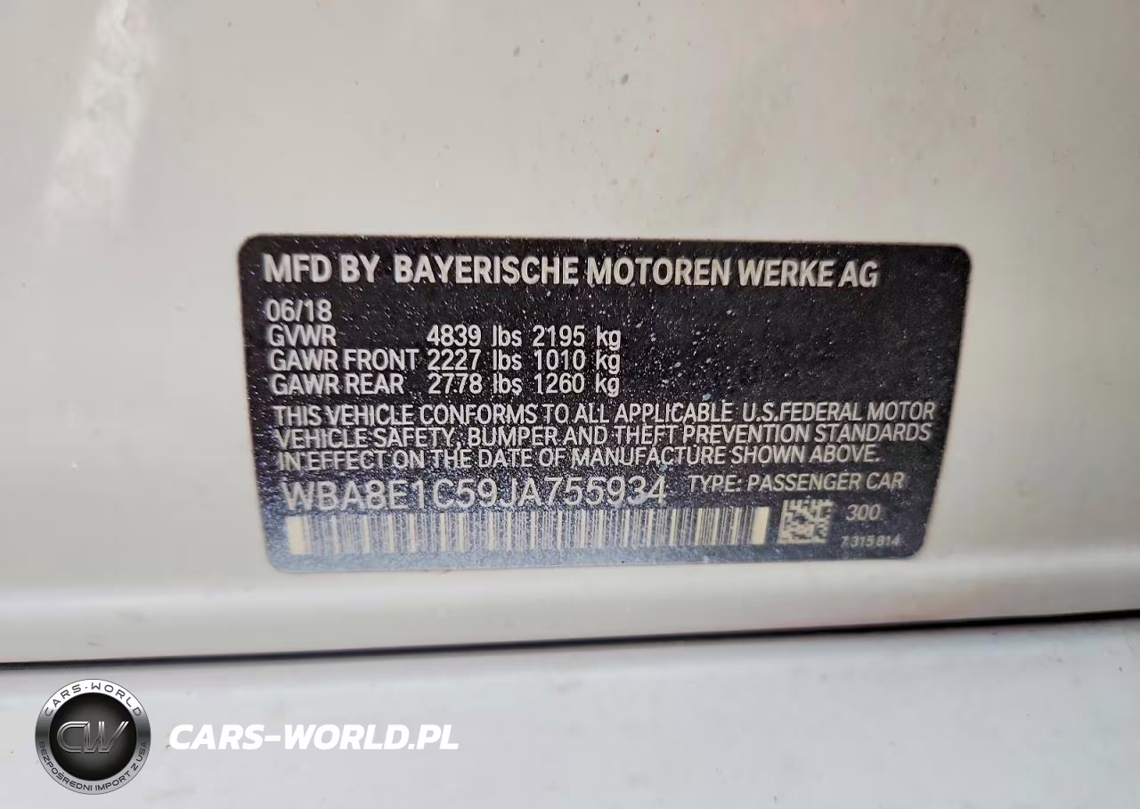 2018 BMW 330E VIN:WBA8E1C59JA755934 - 12
