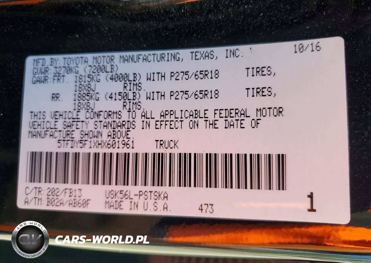 2017 Toyota Tundra Sr5 VIN:5TFDY5F1XHX601961 - 12