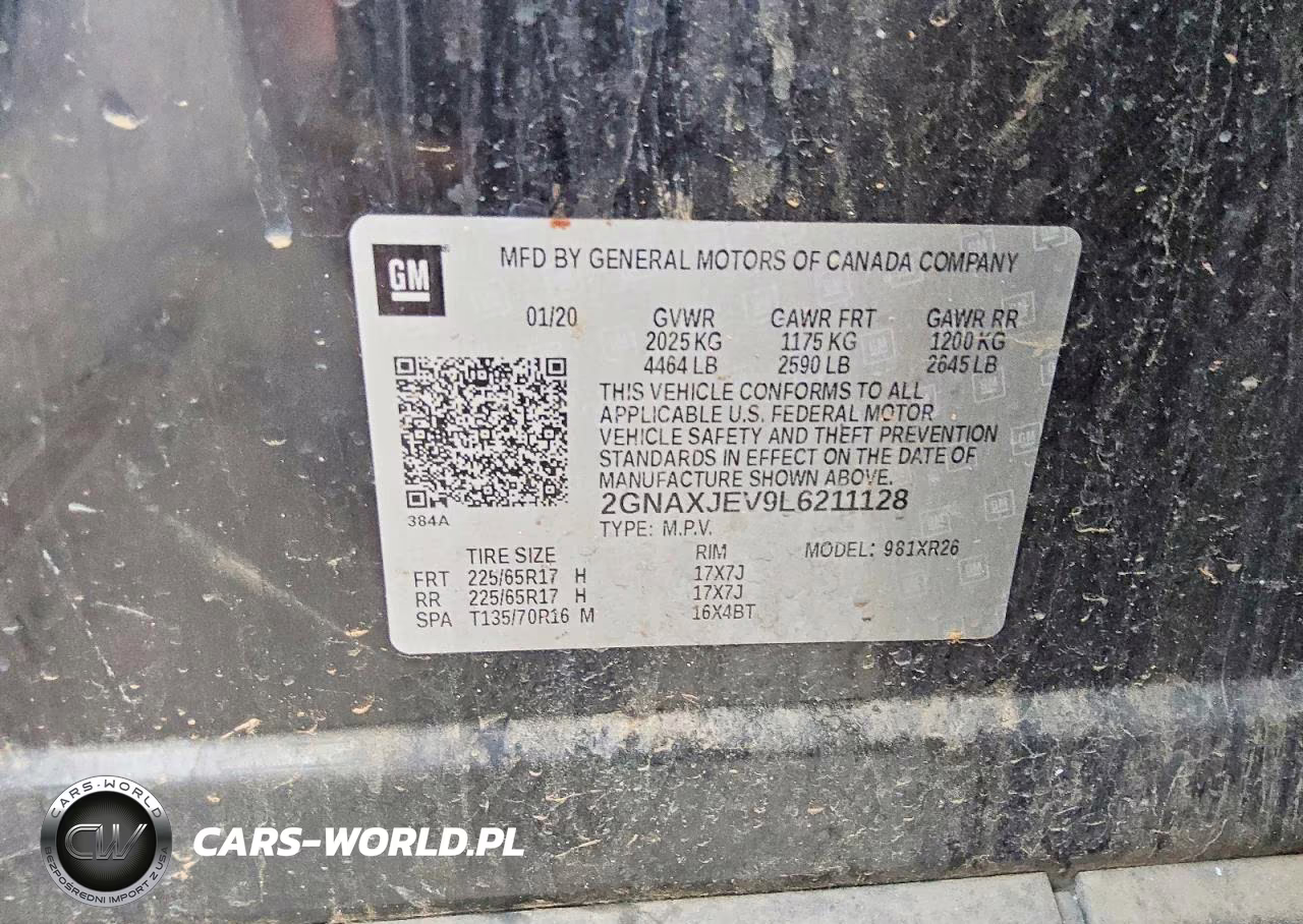 2020 Chevrolet Equinox Lt VIN:2GNAXJEV9L6211128 - 13