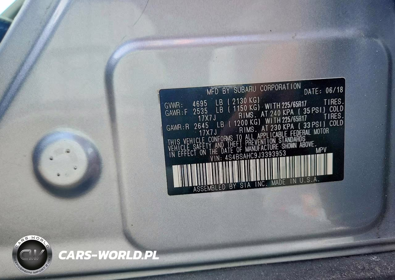 2018 Subaru Outback 2.5I Premium VIN:4S4BSAHC9J3393953 - 12