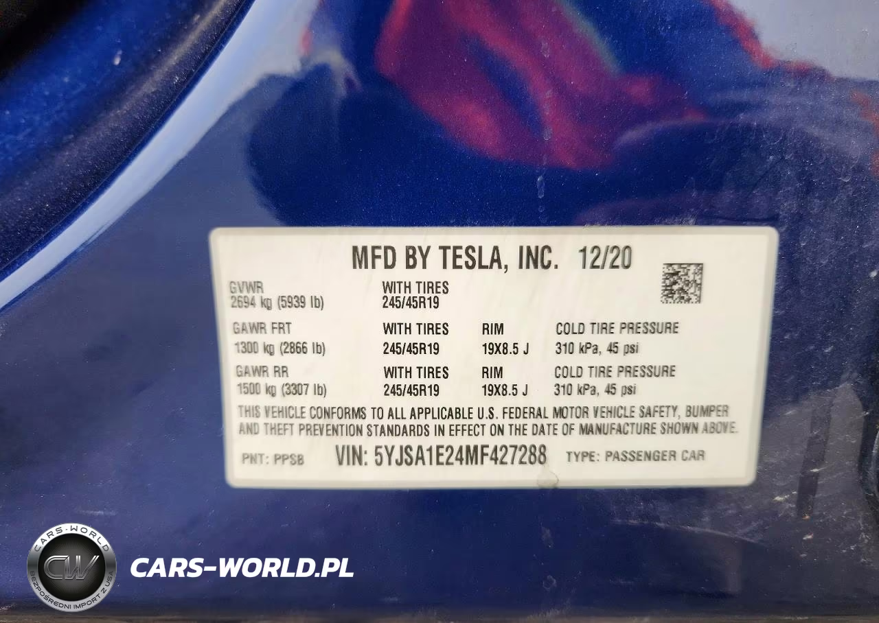 2021 Tesla Model S VIN:5YJSA1E24MF427288 - 13