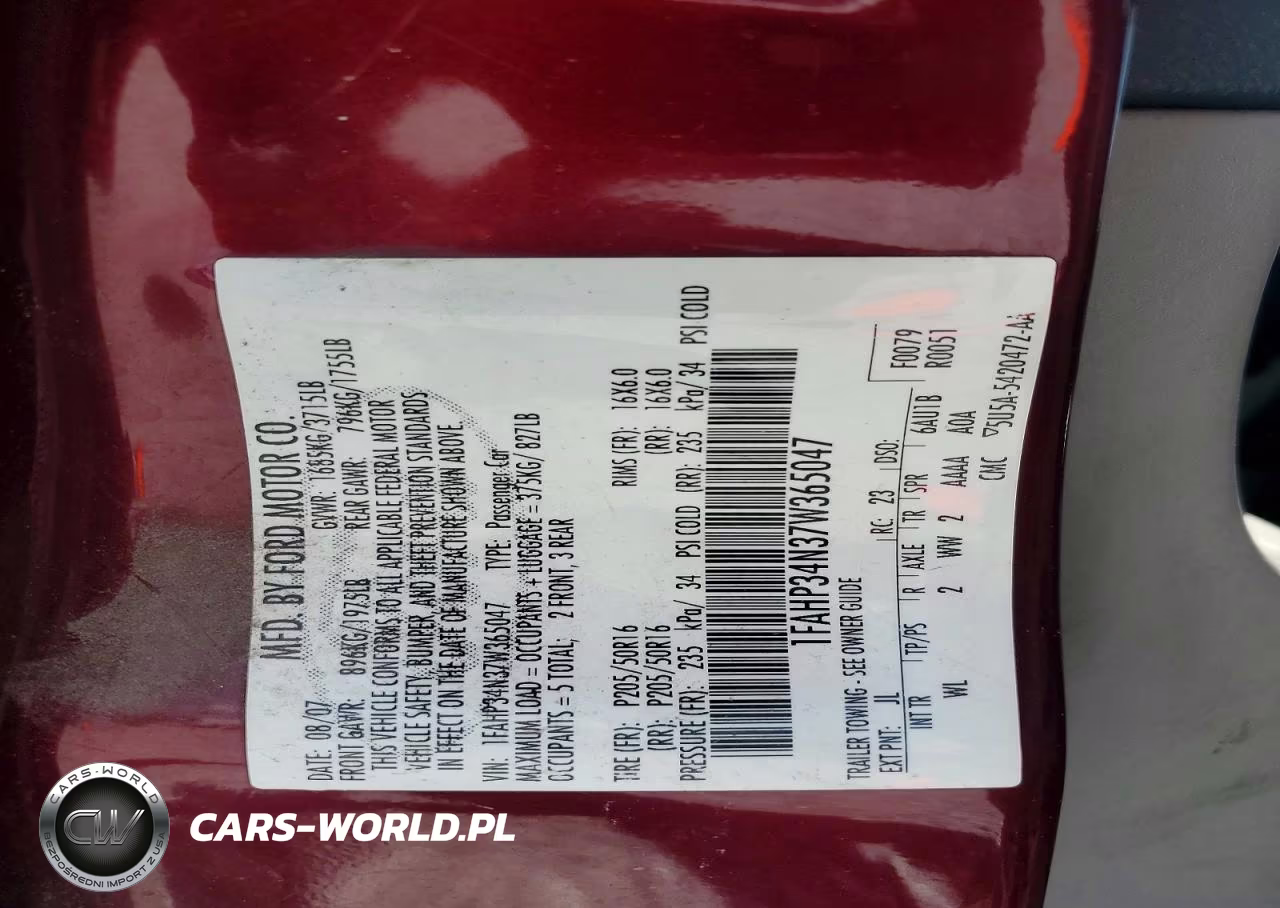 2007 Ford Focus Zx4 VIN:1FAHP34N37W365047 - 12