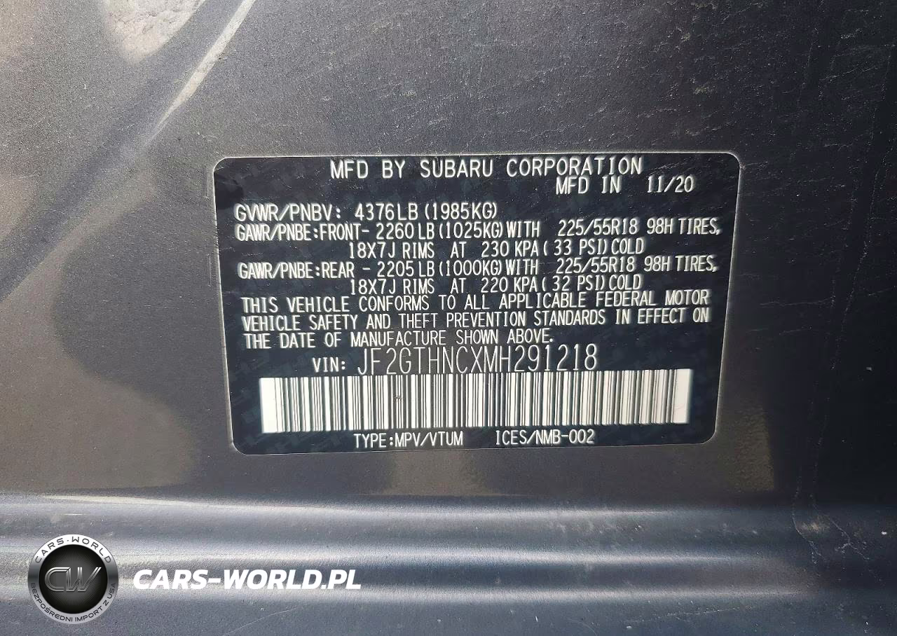 2021 Subaru Crosstrek Limited VIN:JF2GTHNCXMH291218 - 13