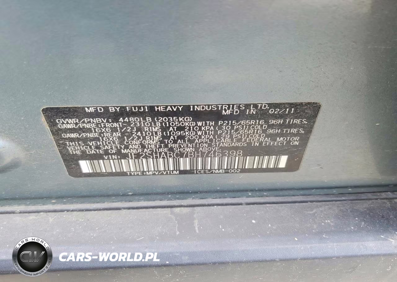 2011 Subaru Forester 2.5X VIN:JF2SHABC7BH746398 - 13